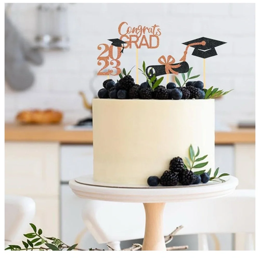 32 Pieces 2024 Diplomas Cap Cupcake Picks Cupcake Toppers Brand NEW